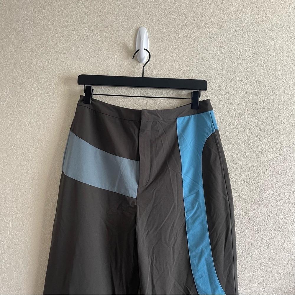 Nwt Hosbjerg Doll Pants Blue Tone High Rise Straight Leg Pants Womens Size Small — image 3 of 8